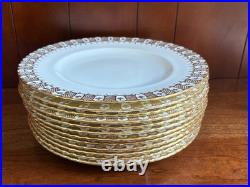 Royal Crown Derby HERALDIC GOLD bone china salad plates set of 11, superb