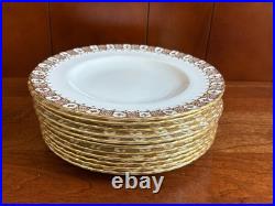 Royal Crown Derby HERALDIC GOLD bone china salad plates set of 11, superb
