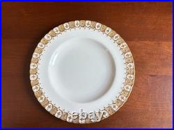 Royal Crown Derby HERALDIC GOLD bone china salad plates set of 11, superb