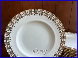 Royal Crown Derby HERALDIC GOLD bone china salad plates set of 11, superb