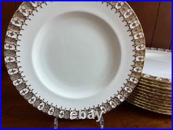 Royal Crown Derby HERALDIC GOLD bone china salad plates set of 11, superb