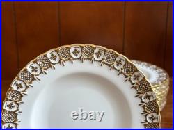Royal Crown Derby HERALDIC GOLD bone china salad plates set of 11, superb