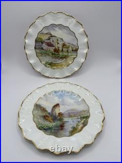 Royal Crown Derby Haddon Hall Hand Painted Scenic Plates Set of 11 (+1 Free)