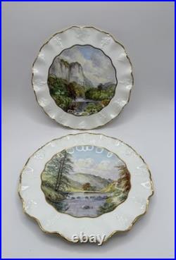 Royal Crown Derby Haddon Hall Hand Painted Scenic Plates Set of 11 (+1 Free)