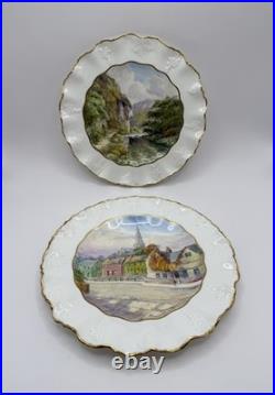 Royal Crown Derby Haddon Hall Hand Painted Scenic Plates Set of 11 (+1 Free)