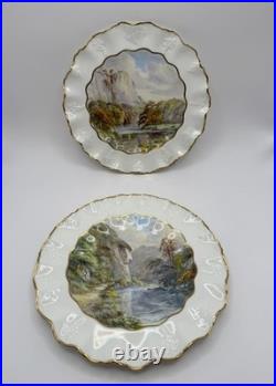 Royal Crown Derby Haddon Hall Hand Painted Scenic Plates Set of 11 (+1 Free)