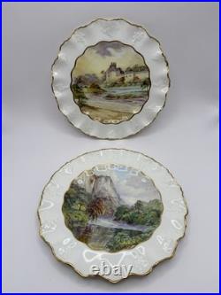 Royal Crown Derby Haddon Hall Hand Painted Scenic Plates Set of 11 (+1 Free)