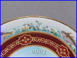 Royal Crown Derby Hand Painted Fish Gold & White Beaded & Red 9 1/8 Inch Plate A