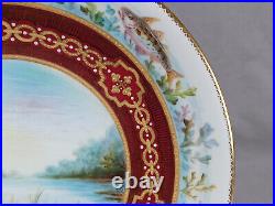 Royal Crown Derby Hand Painted Fish Gold & White Beaded & Red 9 1/8 Inch Plate A