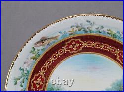 Royal Crown Derby Hand Painted Fish Gold & White Beaded & Red 9 1/8 Inch Plate A