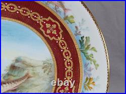 Royal Crown Derby Hand Painted Fish Gold & White Beaded & Red 9 1/8 Inch Plate B