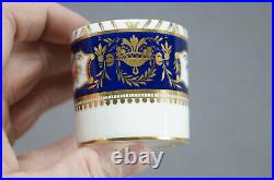 Royal Crown Derby Hand Painted Floral Cobalt & Gold Demitasse Cup & Saucer 1938