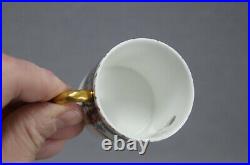 Royal Crown Derby Hand Painted Floral Cobalt & Gold Demitasse Cup & Saucer 1938