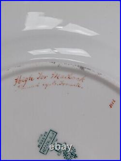 Royal Crown Derby Hand Painted High Tor, Matlock E Trowell Raised Gold Plate