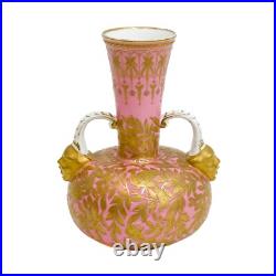 Royal Crown Derby Hand Painted Porcelain 6 inch Vase Pink circa 1890