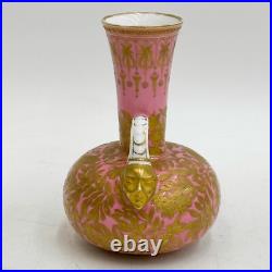 Royal Crown Derby Hand Painted Porcelain 6 inch Vase Pink circa 1890
