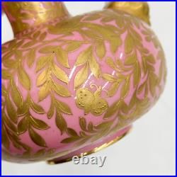 Royal Crown Derby Hand Painted Porcelain 6 inch Vase Pink circa 1890