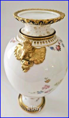 Royal Crown Derby Hand Painted Vase 8 Tall