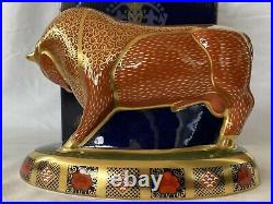 Royal Crown Derby Harrods Bull Paperweight Ltd Ed 1st Q, Box & COA Mint