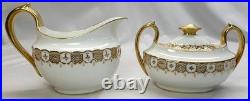 Royal Crown Derby Heraldic Gold Creamer & Sugar Bowl Bone China England NICE