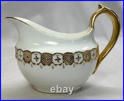 Royal Crown Derby Heraldic Gold Creamer & Sugar Bowl Bone China England NICE
