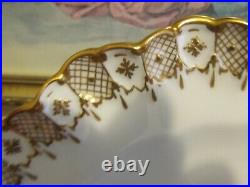 Royal Crown Derby Heraldic Gold England Wavy Edge Set Of 8 Luncheon Plate 8 3/4