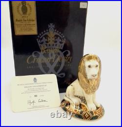 Royal Crown Derby Heraldic Lion Paperweight Goviers Limited Edition 80/2000