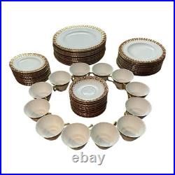 Royal Crown Derby Heraldic Maroon Porcelain Set Of 12 Fine China