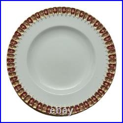 Royal Crown Derby Heraldic Maroon Porcelain Set Of 12 Fine China