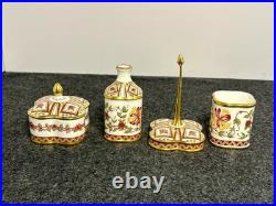 Royal Crown Derby Honeysuckle Trinket Box, Bud Vase, Ring Holder, and Vase