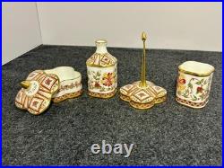 Royal Crown Derby Honeysuckle Trinket Box, Bud Vase, Ring Holder, and Vase