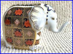 Royal Crown Derby IMARI 1128 ELEPHANT Paperweight 1st Quality Gold Stopper