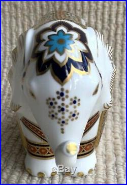 Royal Crown Derby IMARI 1128 ELEPHANT Paperweight 1st Quality Gold Stopper