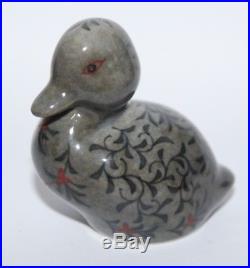 Royal Crown Derby Imaemon Grey Sitting Duckling Paperweight Box vgc