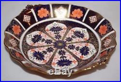 Royal Crown Derby Imari 1128 10 Twin Handled Fluted Bowl 1932 vgc