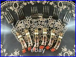 Royal Crown Derby Imari 1128, 6 Pieces Forks Set