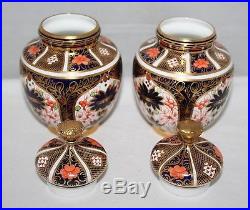 Royal Crown Derby Imari 1128 A Pair of Covered Temple Vases 1913/18