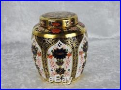 Royal Crown Derby Imari 1128 Ginger Jar Boxed Solid Gold Bands