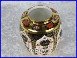 Royal Crown Derby Imari 1128 Ginger Jar Boxed Solid Gold Bands