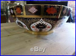 Royal Crown Derby Imari 1128 Large octagonal Salad Bowl Fruit Bowl 11