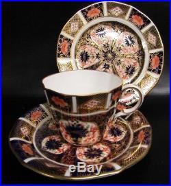 Royal Crown Derby Imari 1128 Melton Pattern Cabinet Tea Cup, Saucer & Plate