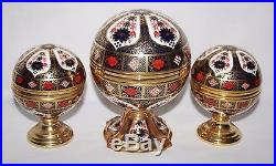 Royal Crown Derby Imari 1128 Millenium Globe Clock, Barometer & Thermometer