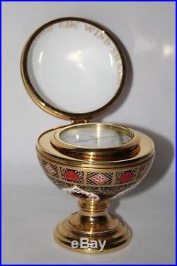 Royal Crown Derby Imari 1128 Millenium Globe Clock, Barometer & Thermometer