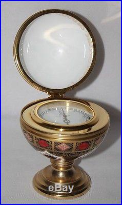 Royal Crown Derby Imari 1128 Millenium Globe Clock, Barometer & Thermometer