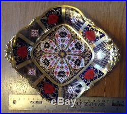 Royal Crown Derby Imari 1128. Solid Gold Band Duchess Tray Dish. MMIII 9 x 8