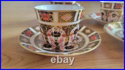 Royal Crown Derby Imari 1128 Teacup with Saucers set of 4 high tea mint vintage