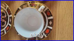 Royal Crown Derby Imari 1128 Teacup with Saucers set of 4 high tea mint vintage