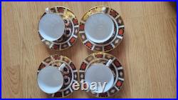 Royal Crown Derby Imari 1128 Teacup with Saucers set of 4 high tea mint vintage