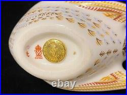 Royal Crown Derby Imari 2004 Nightingale Paperweight Gold Stopper A Rare One