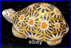 Royal Crown Derby Imari 2005 Indian Star Tortoise Paperweight Gold Stopper